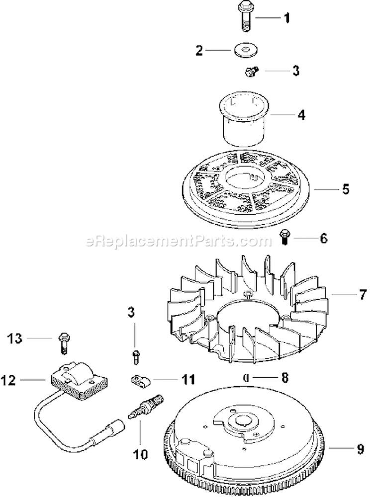Page J Diagram and Parts List for CV15T-41608  Kohler Engine