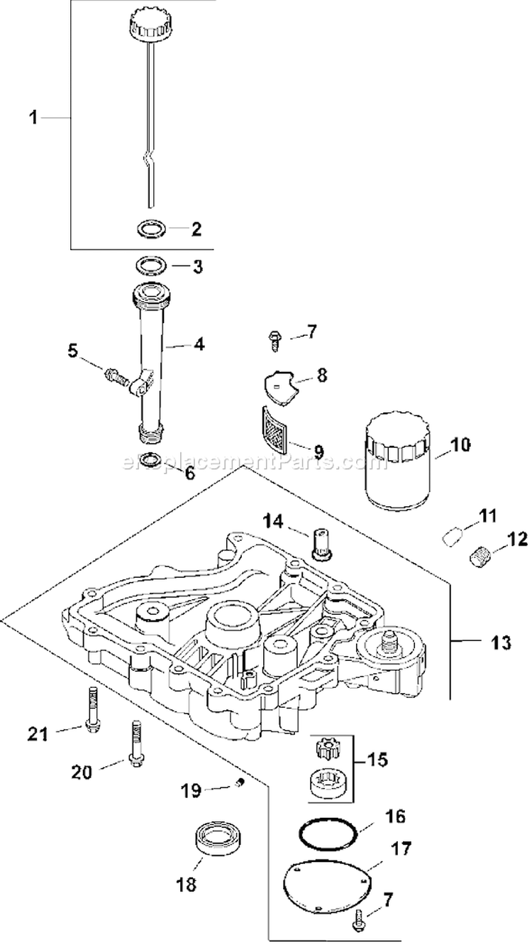 Page K Diagram and Parts List for CV15T-41607  Kohler Engine