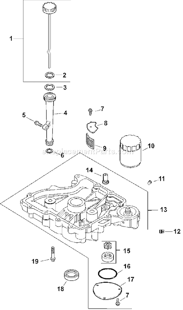 Page K Diagram and Parts List for CV13T-21540  Kohler Engine