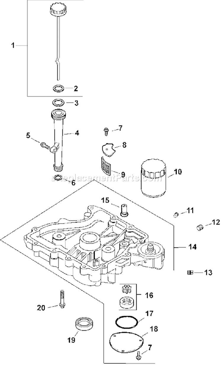 Page K Diagram and Parts List for CV15T-41629  Kohler Engine