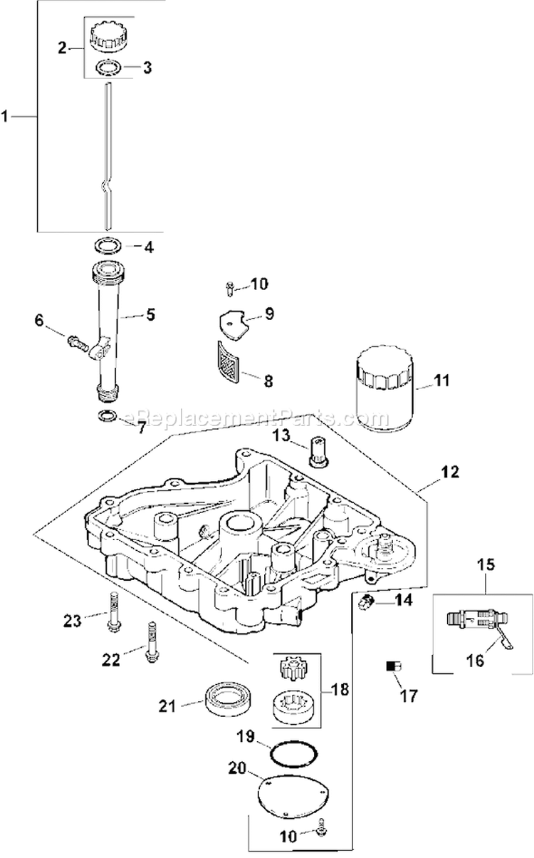 Page K Diagram and Parts List for CV15T-41633  Kohler Engine