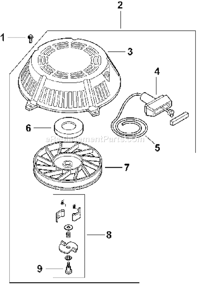 Page L Diagram and Parts List for CV15T-41633  Kohler Engine