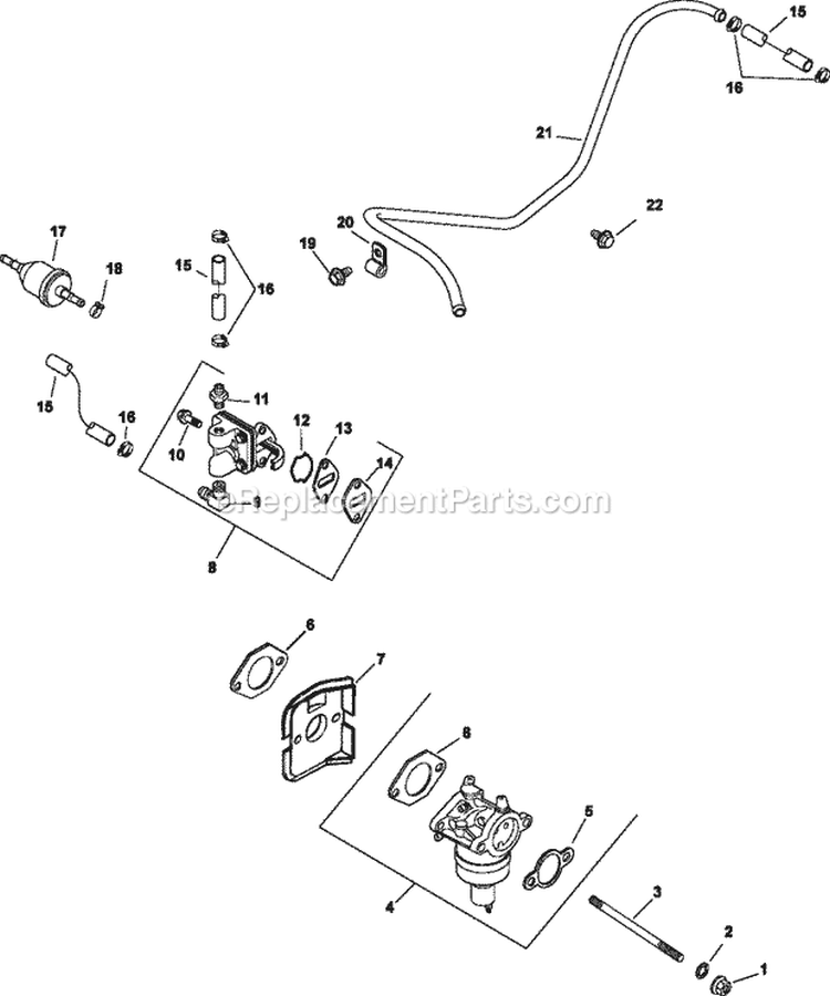 Page H Diagram and Parts List for CV16-43510  Kohler Engine