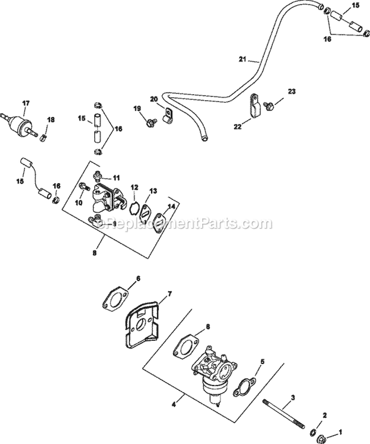 Page H Diagram and Parts List for CV16-43512  Kohler Engine
