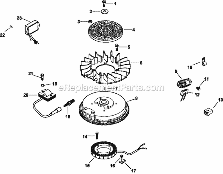 Page J Diagram and Parts List for CV16-43521  Kohler Engine