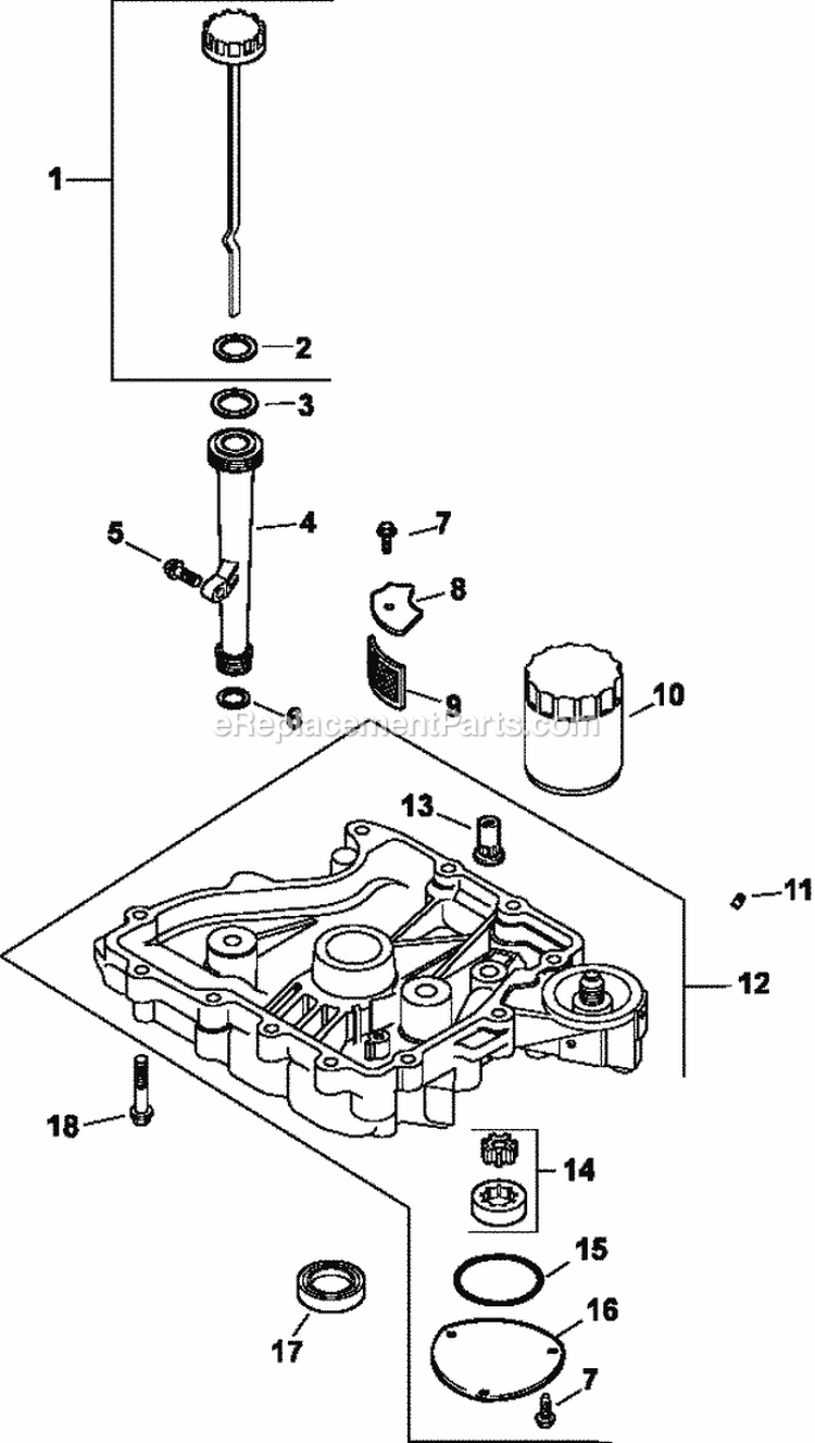 Page K Diagram and Parts List for CV16-43521  Kohler Engine