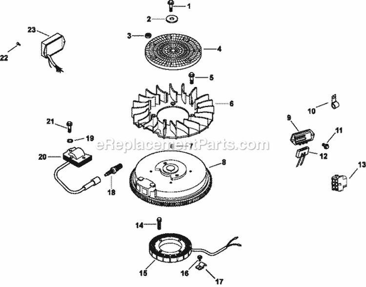 Page J Diagram and Parts List for CV16-43530  Kohler Engine