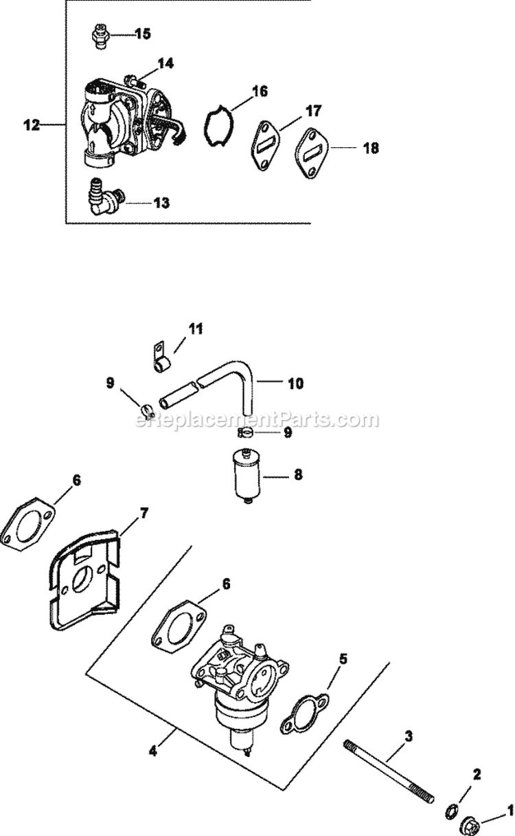 Page H Diagram and Parts List for CV16-43514  Kohler Engine
