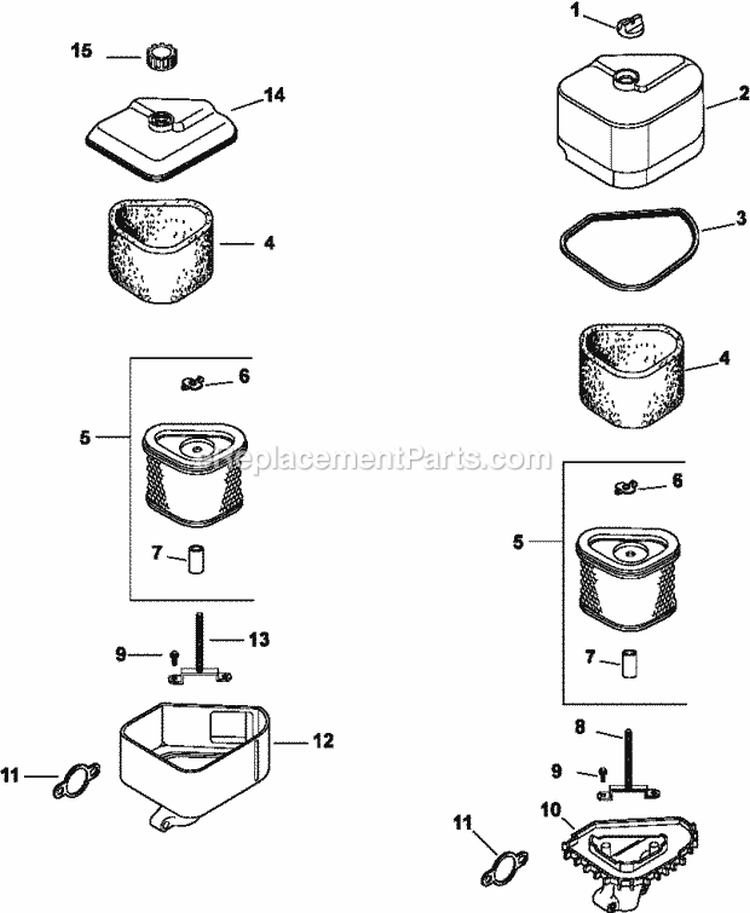 Page B Diagram and Parts List for CV13-21533  Kohler Engine