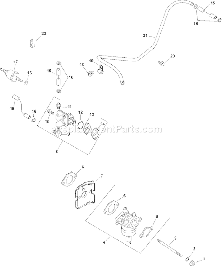 Page H Diagram and Parts List for CV16S-43511  Kohler Engine