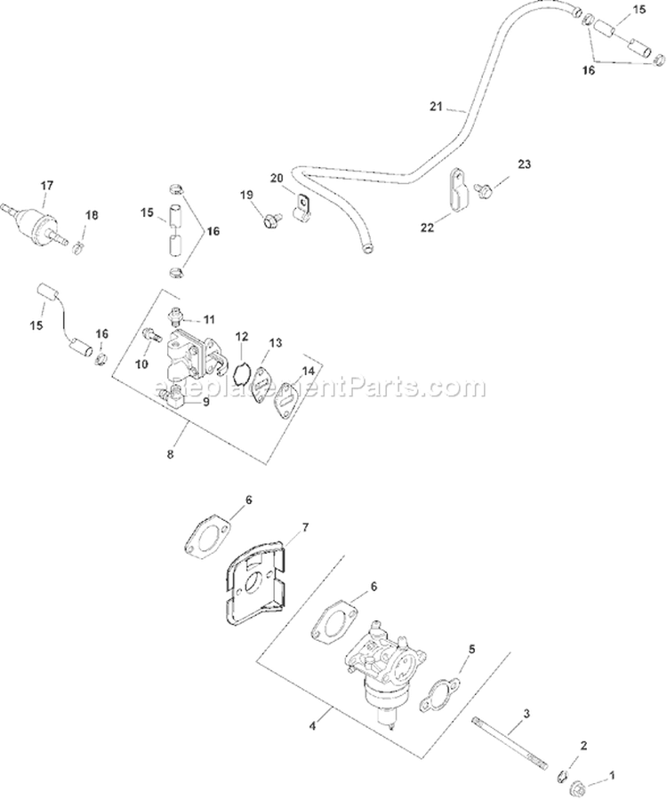 Page H Diagram and Parts List for CV16S-43512  Kohler Engine