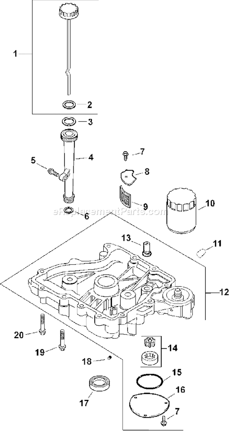 Page K Diagram and Parts List for CV15ST-41584  Kohler Engine