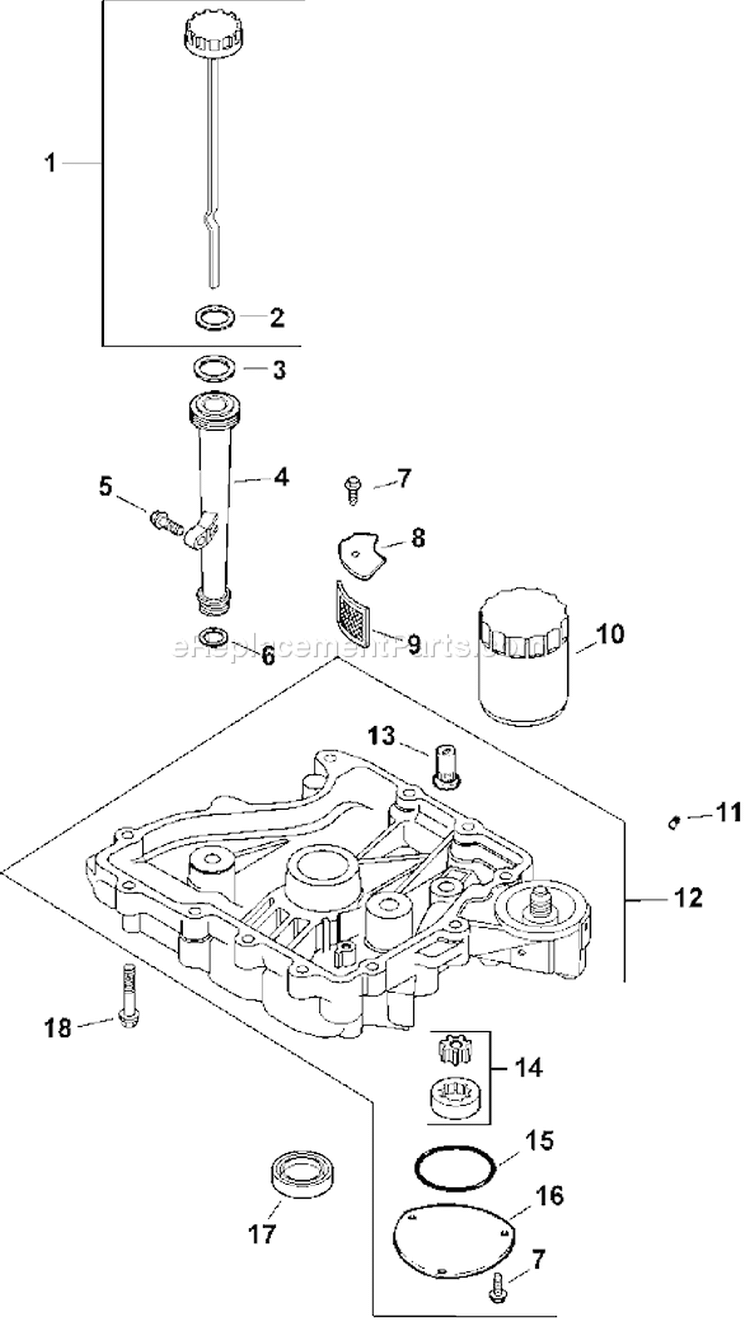 Page K Diagram and Parts List for CV16S-43519  Kohler Engine