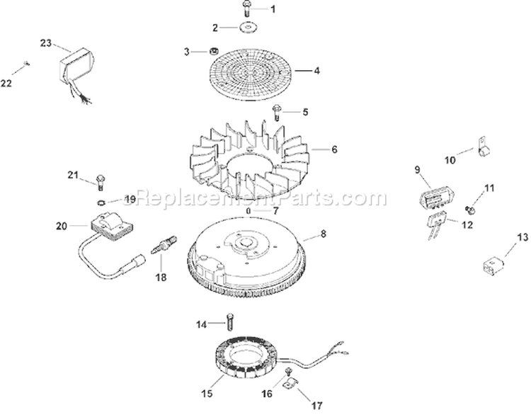 Page J Diagram and Parts List for CV16S-43516  Kohler Engine