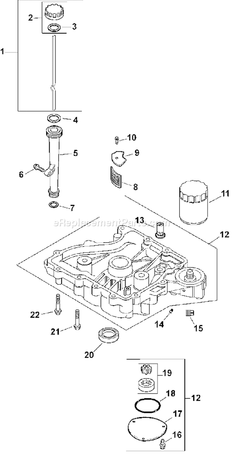 Page K Diagram and Parts List for CV16S-43516  Kohler Engine