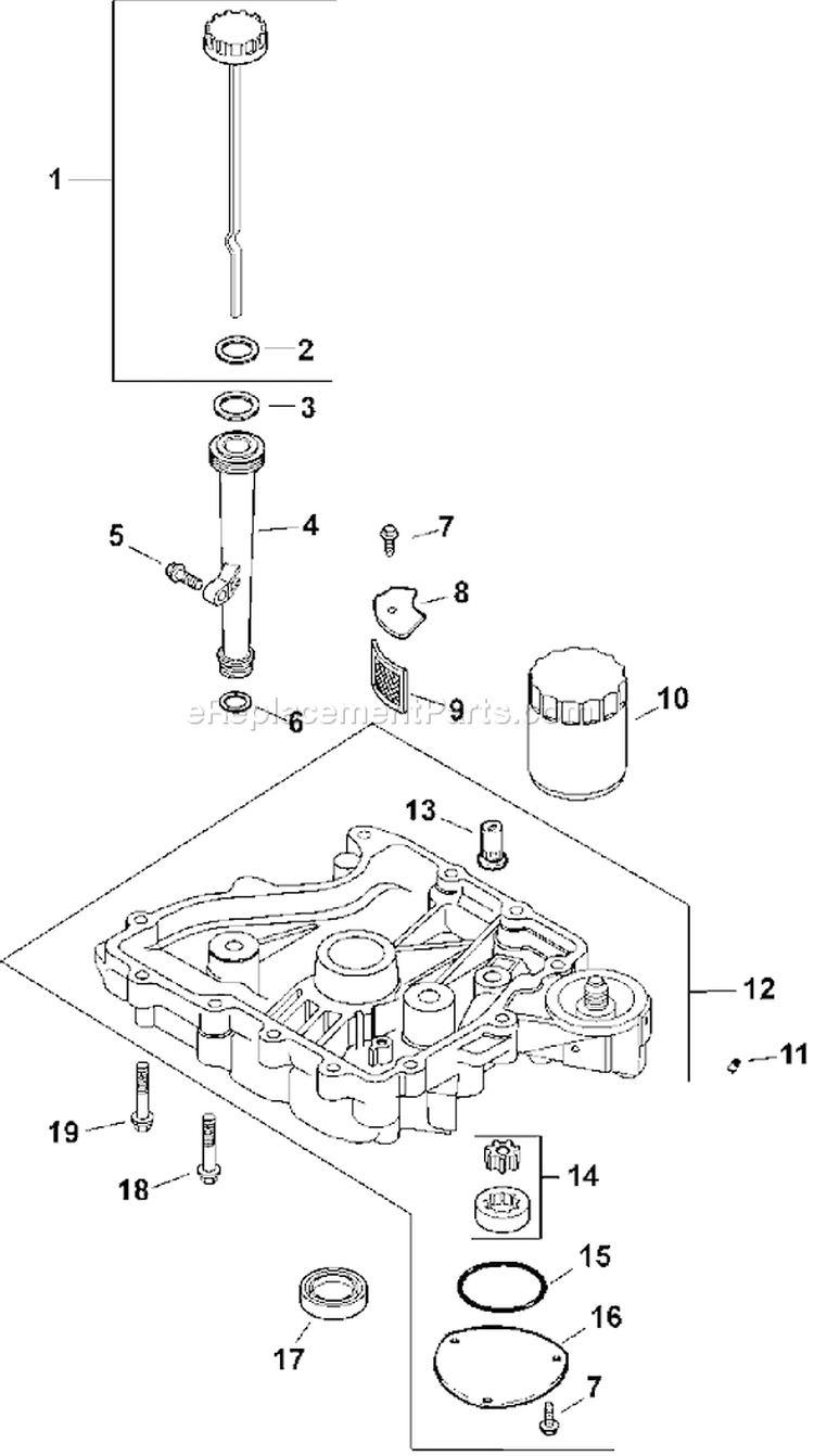 Page K Diagram and Parts List for CV16S-43514  Kohler Engine
