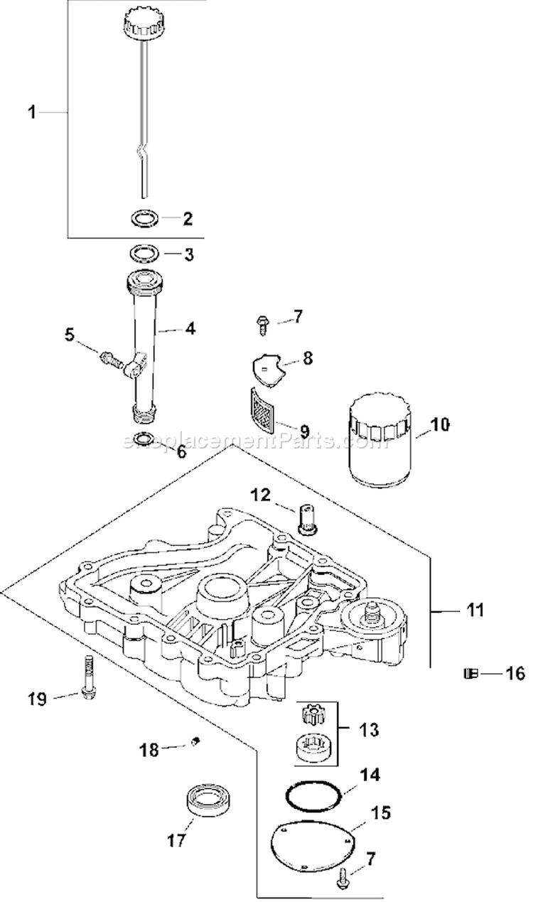 Page K Diagram and Parts List for CV16S-43526  Kohler Engine
