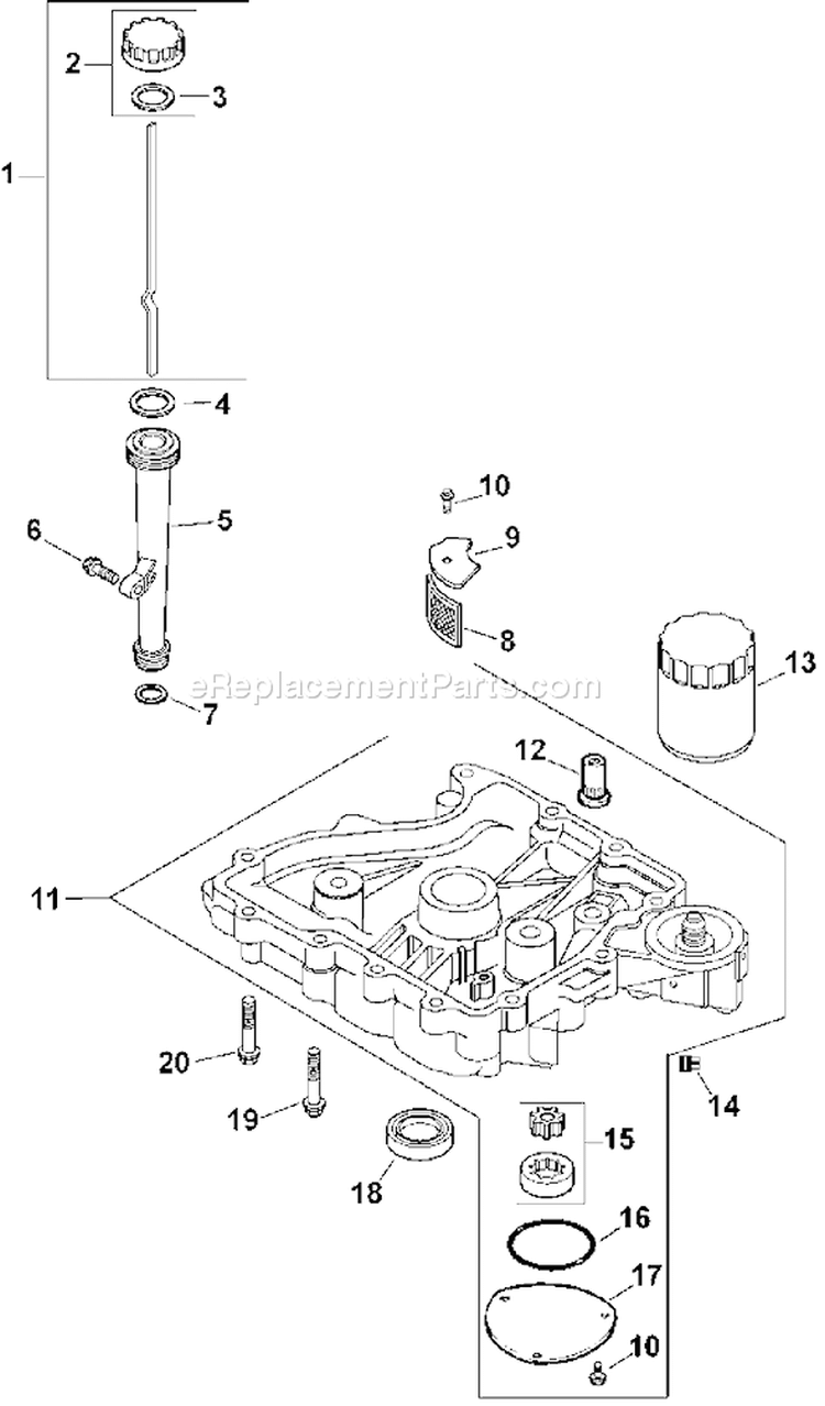 Page K Diagram and Parts List for CV16S-43527  Kohler Engine