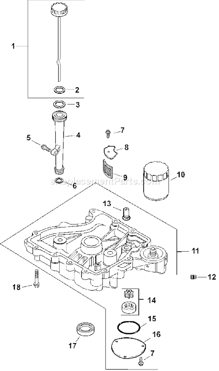 Page K Diagram and Parts List for CV16S-43530  Kohler Engine