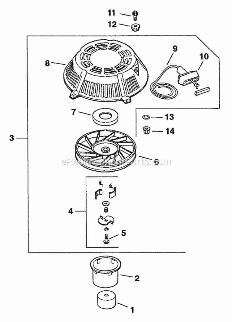 Page T Diagram and Parts List for CV18-61530  Kohler Engine