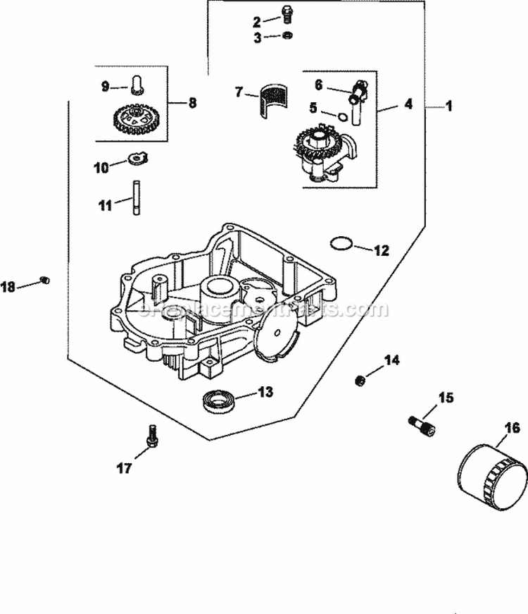 Page M Diagram and Parts List for CV18-61552  Kohler Engine