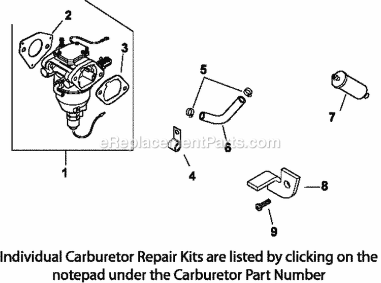 Page I Diagram and Parts List for CV18-61552  Kohler Engine