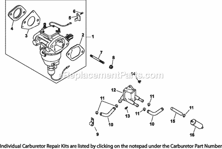 Page H Diagram and Parts List for CV18-61535  Kohler Engine