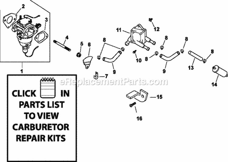 Page H Diagram and Parts List for CV18-61576  Kohler Engine