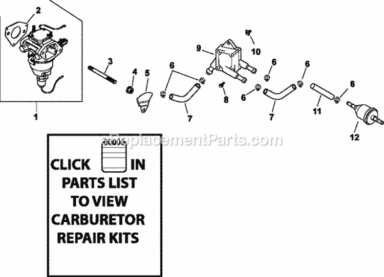 Page H Diagram and Parts List for CV20-65550  Kohler Engine