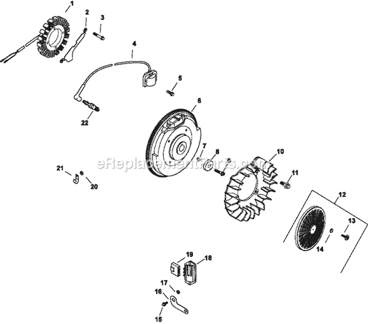 Page J Diagram and Parts List for CV20-65544  Kohler Engine