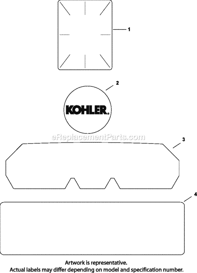 Page E Diagram and Parts List for CV20-65611  Kohler Engine