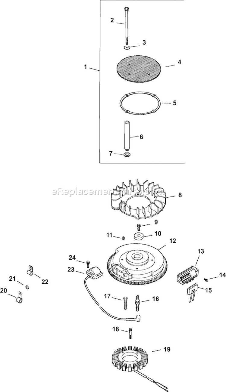 Page J Diagram and Parts List for CV20S-65595  Kohler Engine