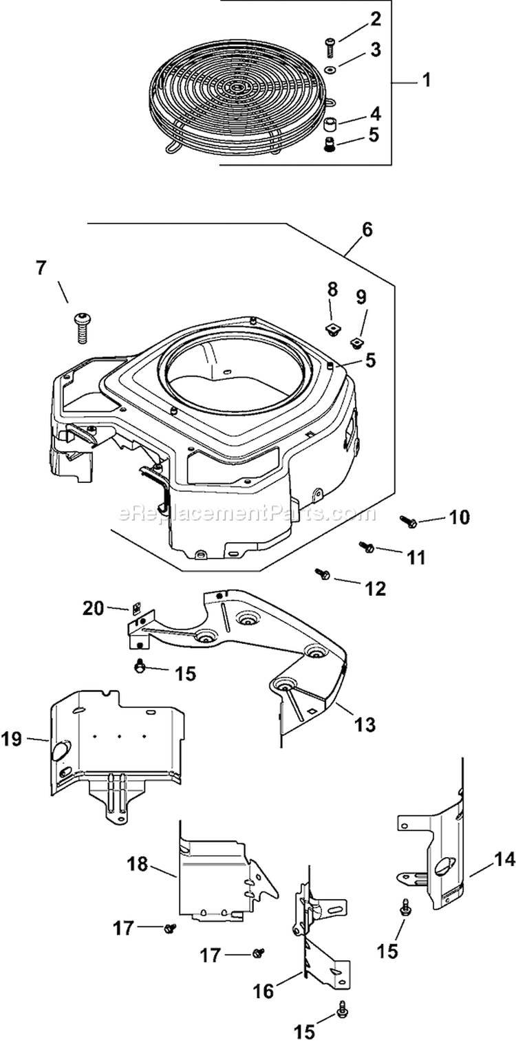 Page B Diagram and Parts List for CV20S-65595  Kohler Engine