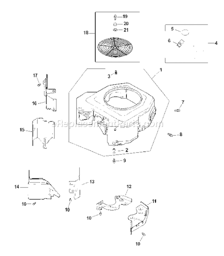 Page B Diagram and Parts List for CV20S-65601  Kohler Engine