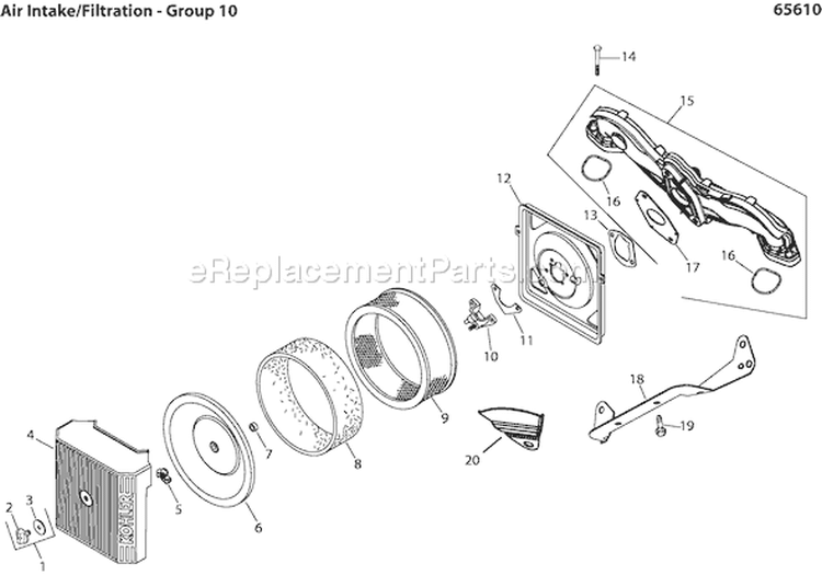 Page A Diagram and Parts List for CV20S-65603  Kohler Engine