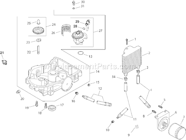 Page K Diagram and Parts List for CV20S-65616  Kohler Engine