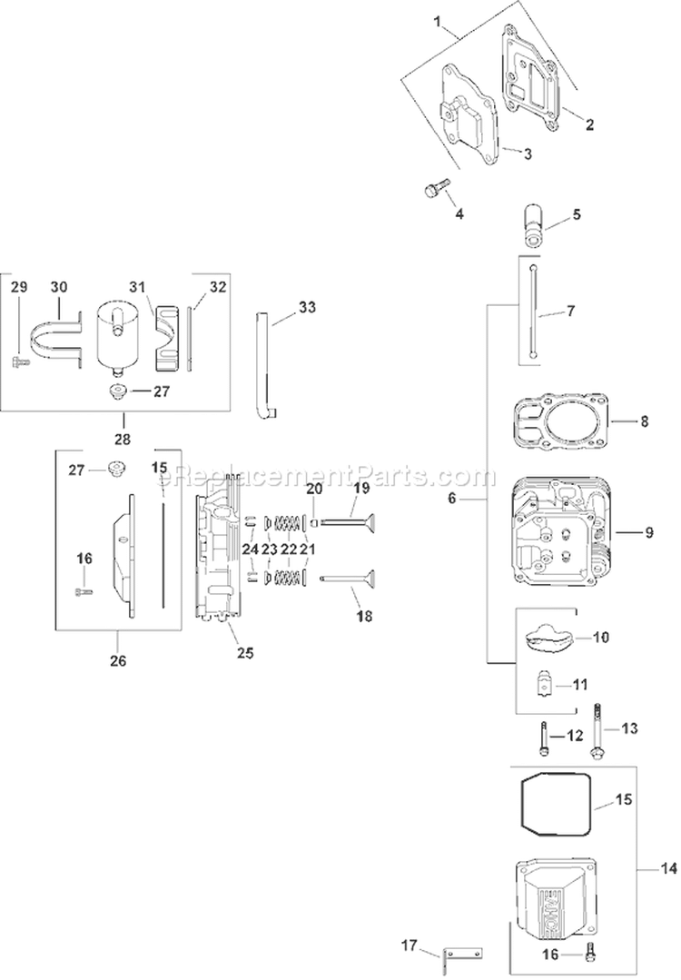 Page H Diagram and Parts List for CV20S-65616  Kohler Engine