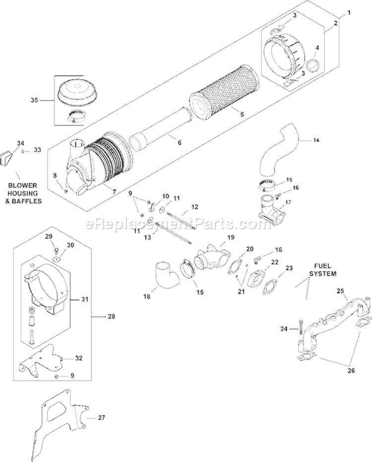 Page A Diagram and Parts List for CV20S-65607  Kohler Engine