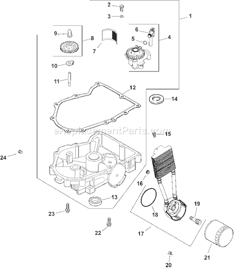 Page K Diagram and Parts List for CV20S-65617  Kohler Engine