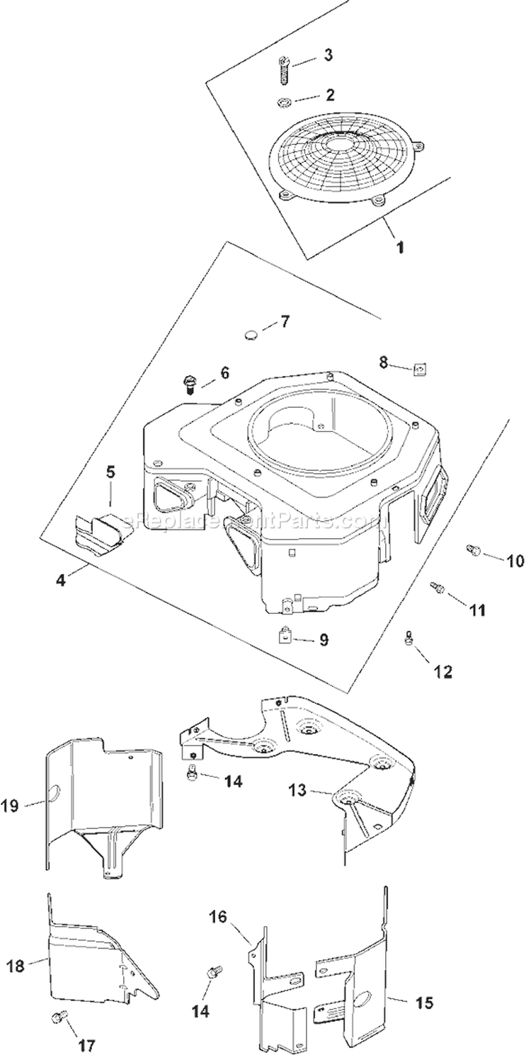 Page B Diagram and Parts List for CV20S-65617  Kohler Engine