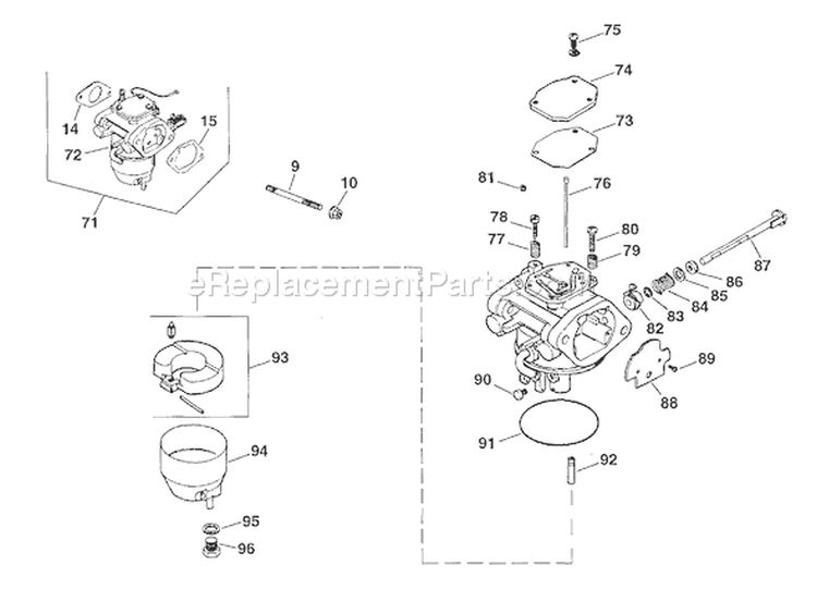 Page H Diagram and Parts List for CV20-65510  Kohler Engine