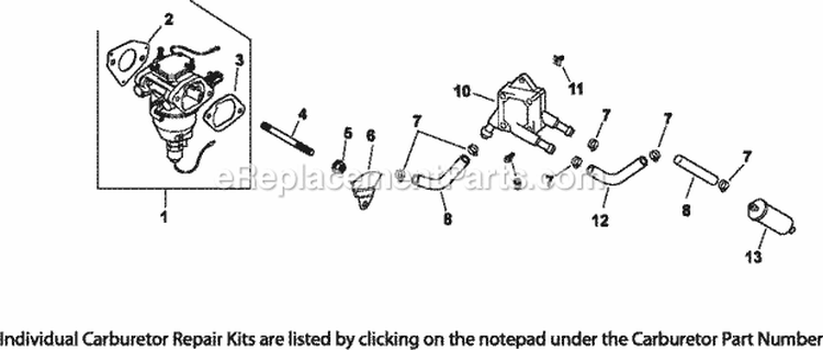 Page H Diagram and Parts List for CV22-67537  Kohler Engine