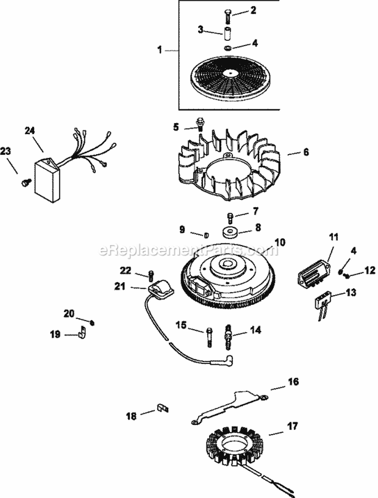Page K Diagram and Parts List for CV22-67546  Kohler Engine