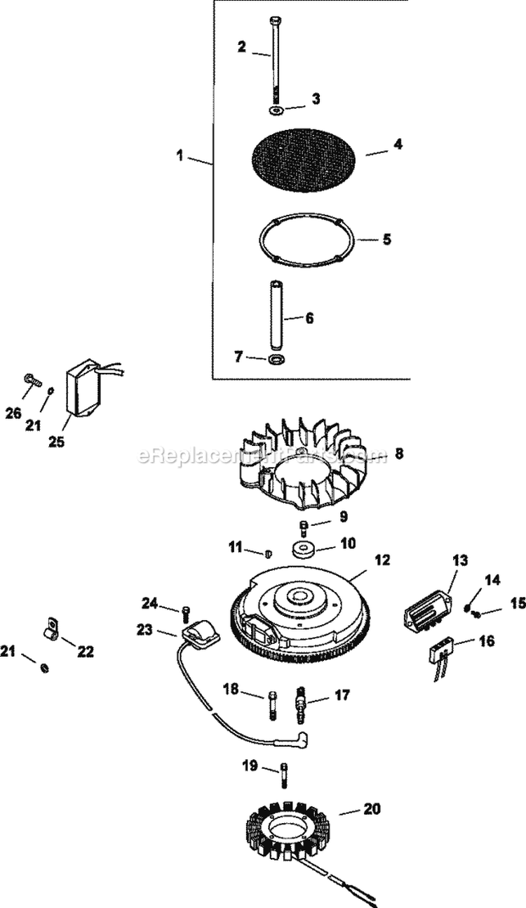 Page J Diagram and Parts List for CH25-68689  Kohler Engine