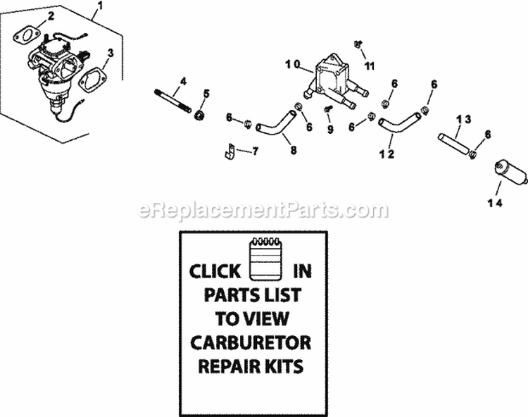 Page H Diagram and Parts List for CV22-75511  Kohler Engine