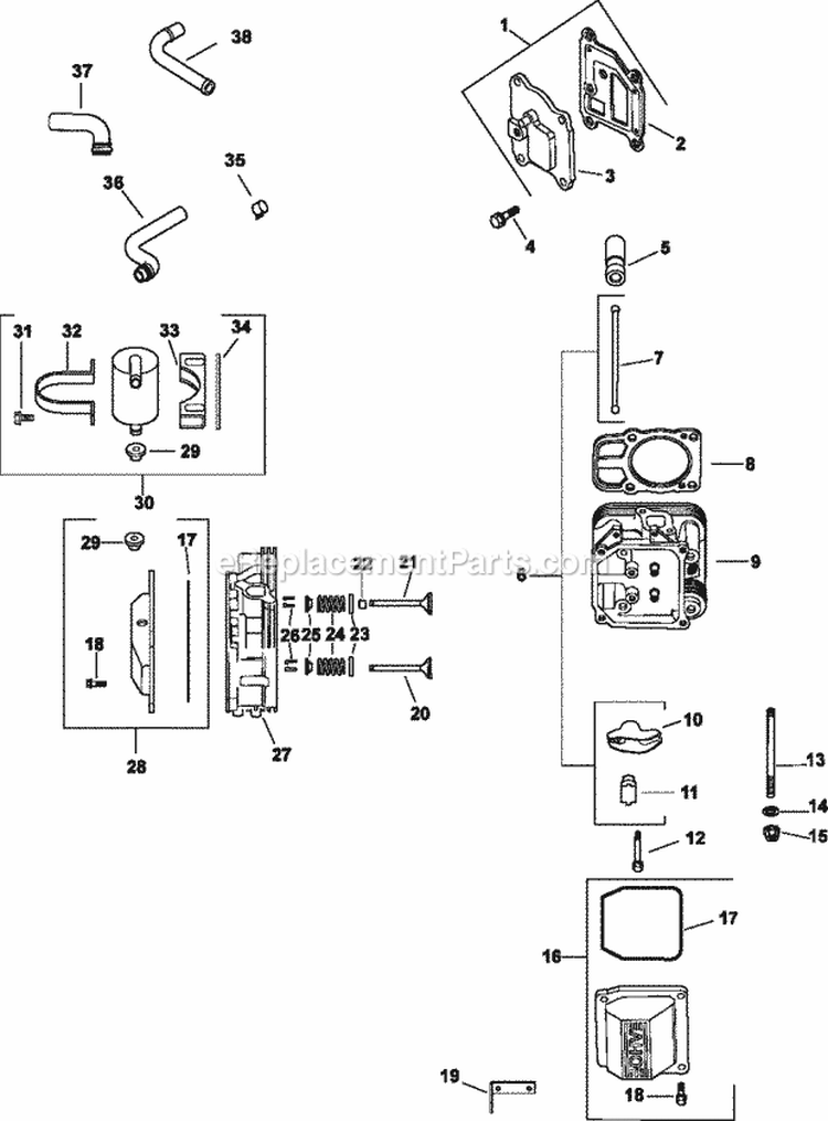 Page I Diagram and Parts List for CV22-75517  Kohler Engine