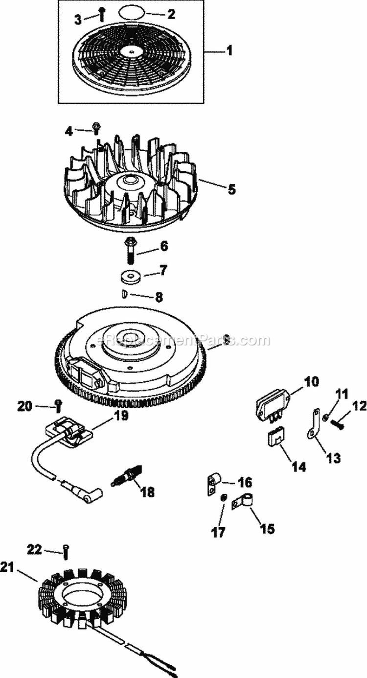 Page K Diagram and Parts List for CV18-61538  Kohler Engine