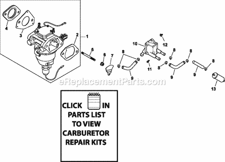 Page H Diagram and Parts List for CV23-75535  Kohler Engine