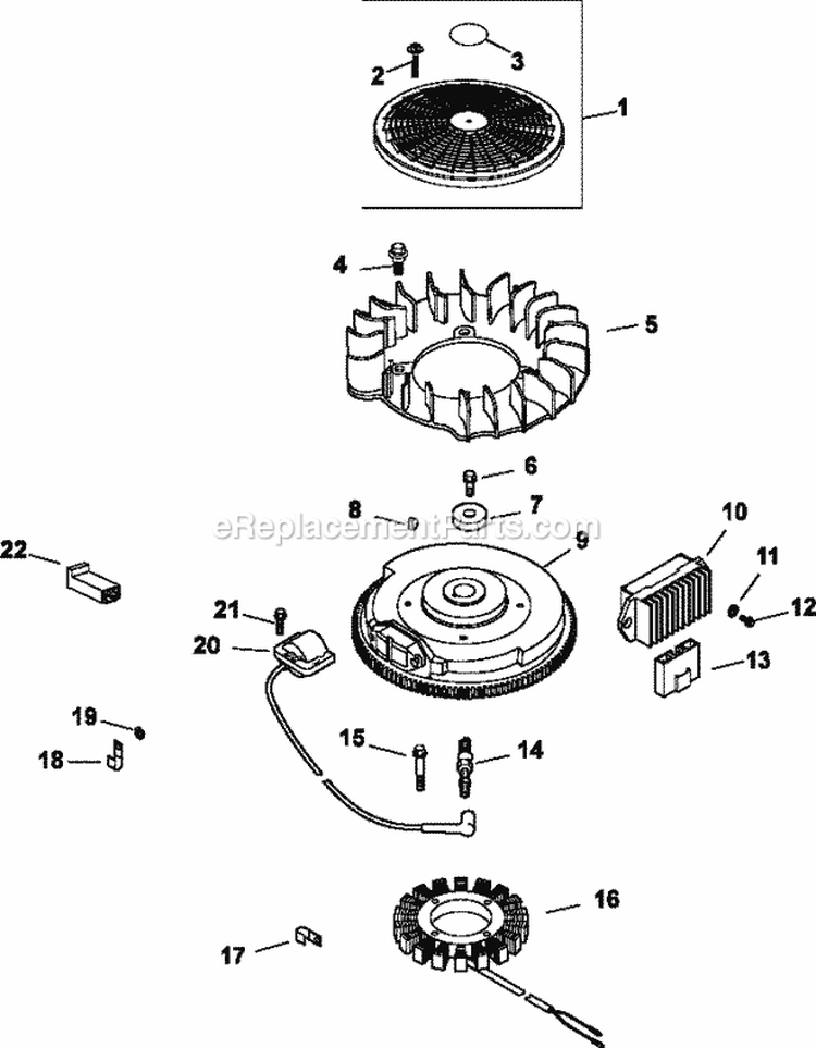 Page K Diagram and Parts List for CV18-61544  Kohler Engine