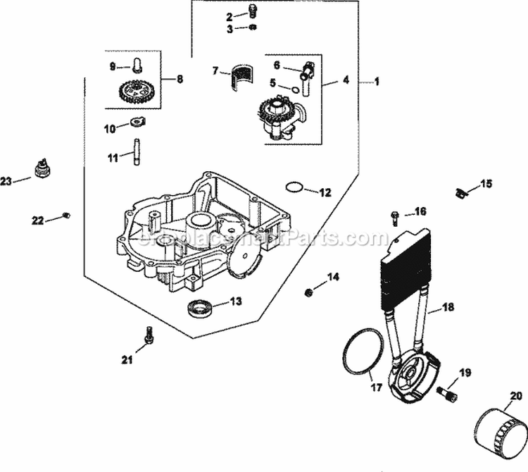 Page K Diagram and Parts List for CV23-75537  Kohler Engine